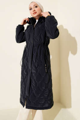 Su Yolu Kapitone Fermuarlı Mont Lacivert - Mont