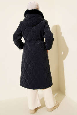 Su Yolu Kapitone Fermuarlı Mont Lacivert - Mont