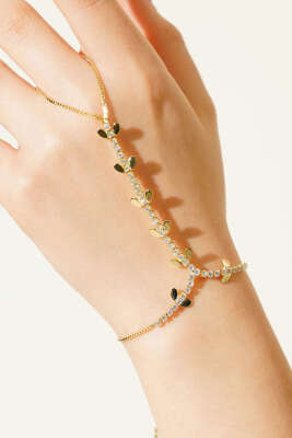 Su Yolu Zirkon Taşlı Yaprak Figürlü Şahmeran Gold - KONYALI BİJUTERİ