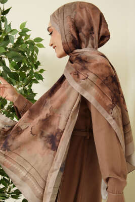 Sulu Boya Desen Soft Şal Bej 