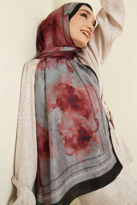 Sulu Boya Desen Soft Şal Siyah 