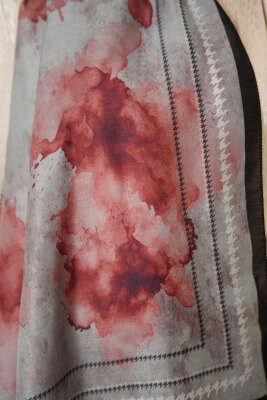 Sulu Boya Desen Soft Şal Siyah - Başörtüsü