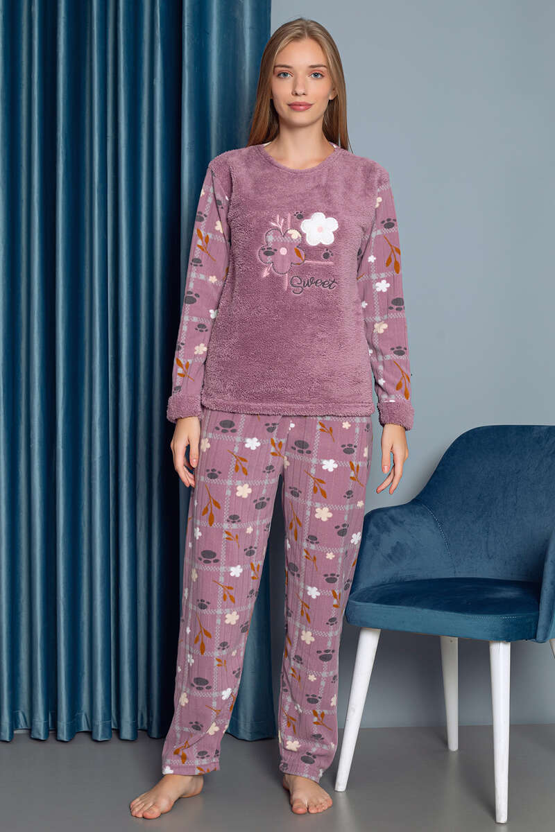 Sweet Doğalgaz Faturası Düşüren Pijama Takımı Lila