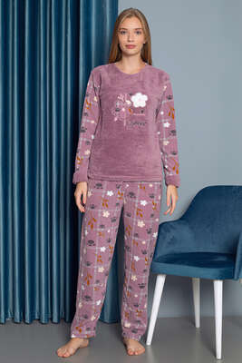 Sweet Doğalgaz Faturası Düşüren Pijama Takımı Lila - Thumbnail