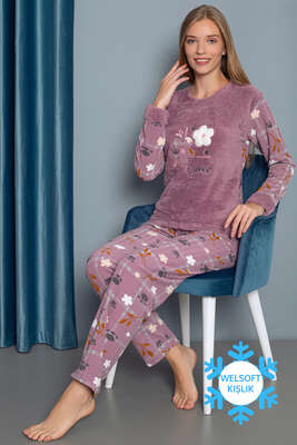 Sweet Doğalgaz Faturası Düşüren Pijama Takımı Lila 
