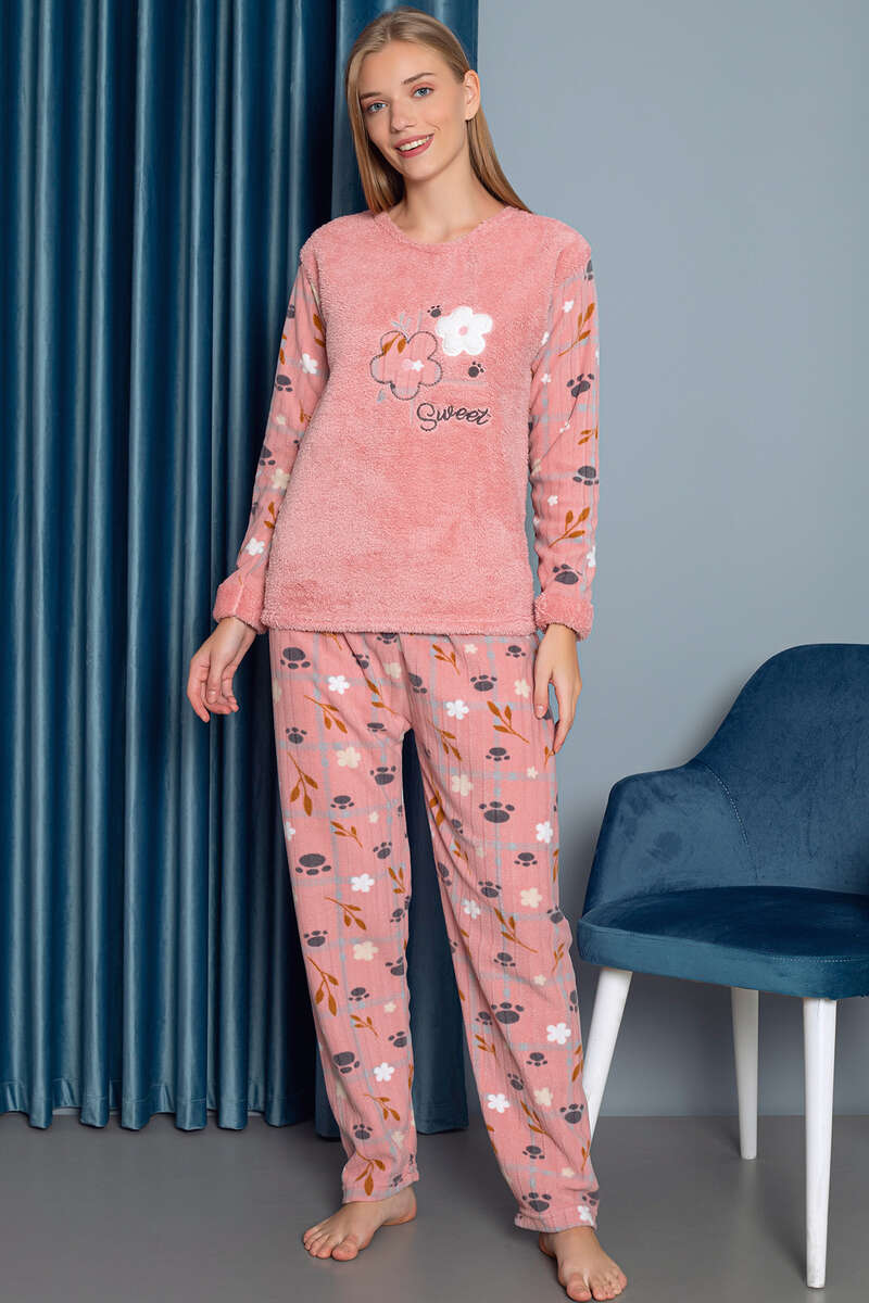 Sweet Doğalgaz Faturası Düşüren Pijama Takımı Pudra