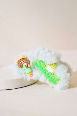 Sweet Peluş Mandal Toka Mint - Takı Bijüteri
