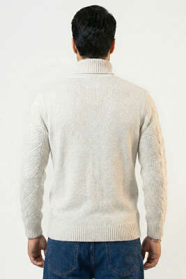 Tam Balıkçı Erkek Triko Kazak Gri - Erkek Kazak