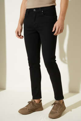 Tapered Fit Dar Paça Erkek Kot Pantolon Siyah - MARTİN MİXS