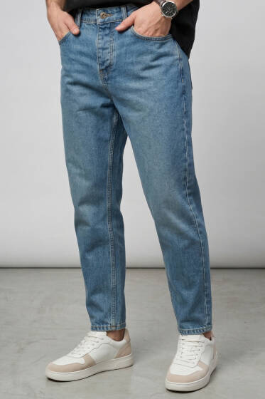 Tapered Fit Kot Erkek Pantolon Yeşil Tint - Erkek Pantolon
