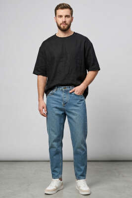 Tapered Fit Kot Erkek Pantolon Yeşil Tint - Erkek Pantolon