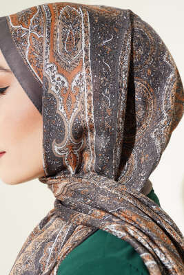 Tarihi Desen Soft Şal Camel - Başörtüsü
