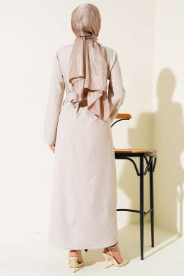 Taş Detaylı Fermuarlı Ferace Taş - Trençkot