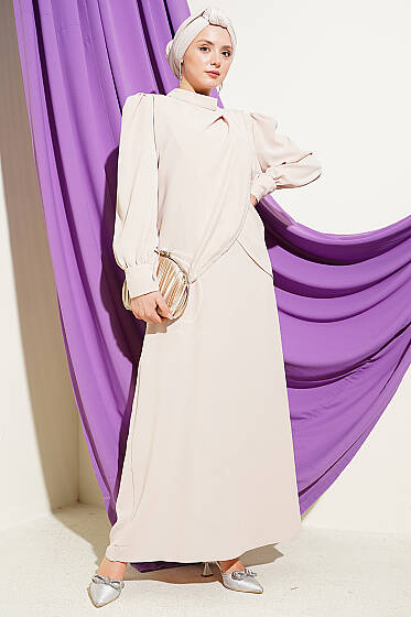 Taş Detaylı Jile İkili Takım Bej - İkili Takım