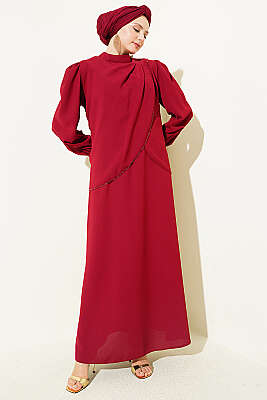 Taş Detaylı Jile İkili Takım Bordo - ARANLI TEKSTİL