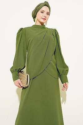 Taş Detaylı Jile İkili Takım Haki - İkili Takım