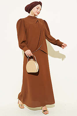 Taş Detaylı Jile İkili Takım Kahve - ARANLI TEKSTİL