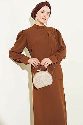 Taş Detaylı Jile İkili Takım Kahve - İkili Takım