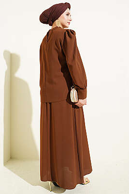 Taş Detaylı Jile İkili Takım Kahve - İkili Takım