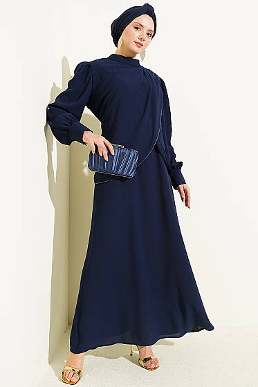 Taş Detaylı Jile İkili Takım Lacivert - İkili Takım