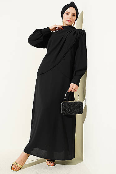 Taş Detaylı Jile İkili Takım Siyah - İkili Takım