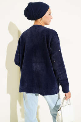 Taş Detaylı Sakallı Kazak Lacivert - 700-1000 TL Ürünler