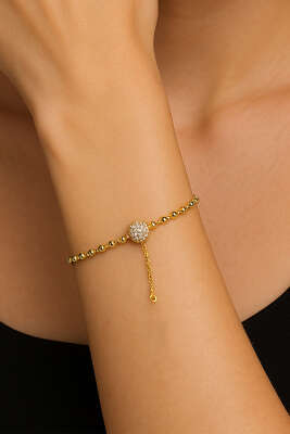 Taş Detaylı Top Zincir Bileklik - DEMİR BİJUTERİ