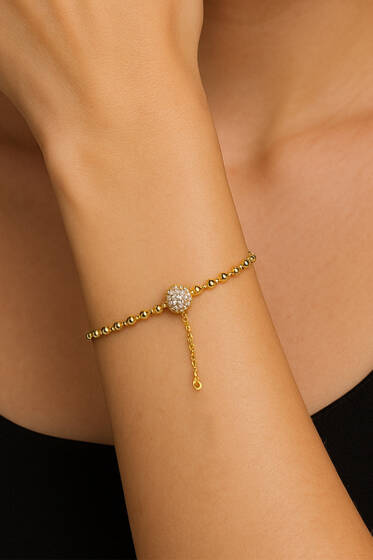 Taş Detaylı Top Zincir Bileklik - Bileklik