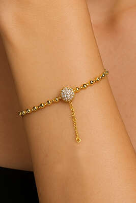 Taş Detaylı Top Zincir Bileklik - Bileklik