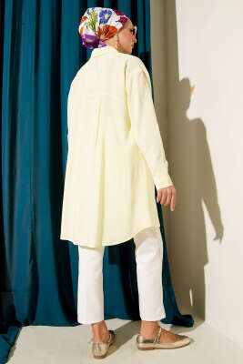 Taş Düğmeli Uzun Tunik Sarı - 500-700 TL Ürünler