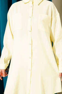 Taş Düğmeli Uzun Tunik Sarı - 500-700 TL Ürünler