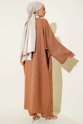Taş Fiyonklu Kimono İkili Takım Taba - İkili Takım