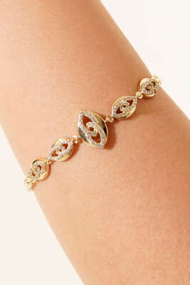 Taş Geçiş Detaylı Bileklik Gold - Günün Seçilenleri