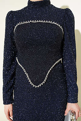 Taş İşlemeli Abiye İkili Takım Lacivert - İkili Takım