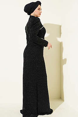 Taş İşlemeli Abiye İkili Takım Siyah - İkili Takım