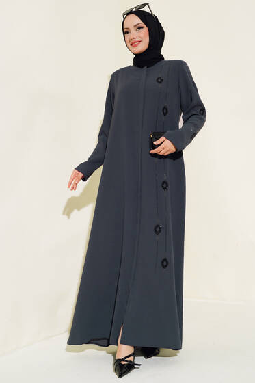 Taş İşlemeli Ferace Nefti - Ferace