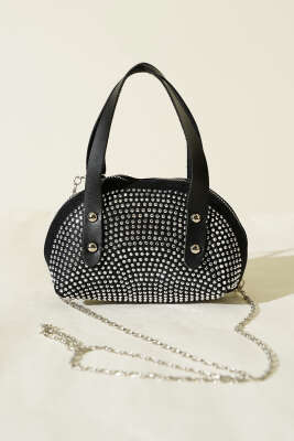 Taş İşlemeli Mini Çanta Siyah - GÜZEL ÇANTA