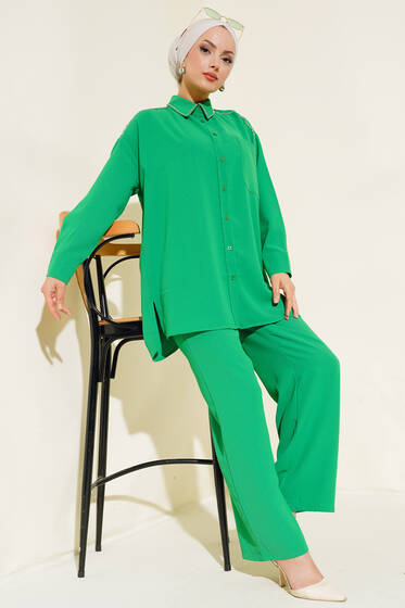 Taş Şerit Detaylı İkili Takım Benetton - İKİLİ TAKIM