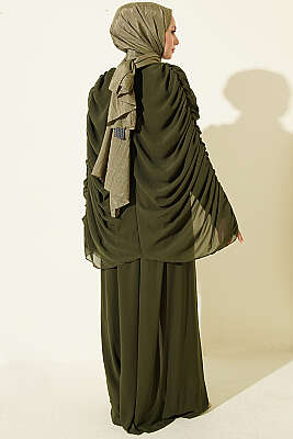 Taş Sıralı Drapeli Tulum Haki - Tulum & Slopet