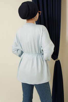 Taş Süslemeli İp Kuşaklı Tunik Bebe Mavi - Tunik