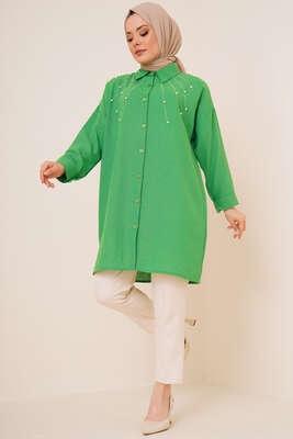 Taş Süslemeli Keten Gömlek Benetton - ÇOK SATANLAR