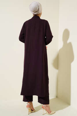 Taş Süslemeli Uzun Tunikli İkili Takım Mor - 500-700 TL Ürünler