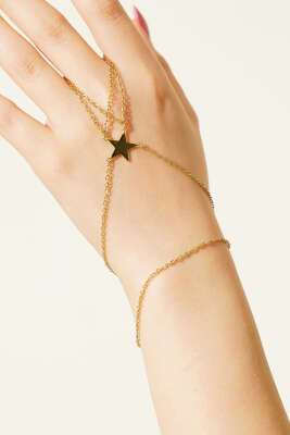 Tasarım Yıldız Detaylı Şık Şahmeran Gold - DEMİR BİJUTERİ