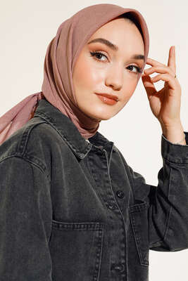 Taşlanmış Keten Eşarp Pudra -32 - ECRİN