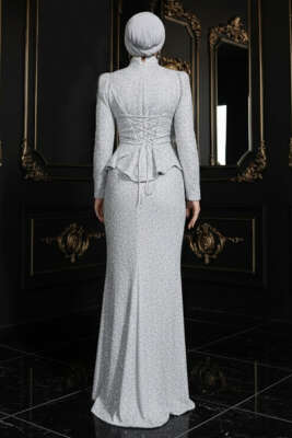 Taşlı Balık Model Abiye İkili Takım Gümüş - İkili Takım