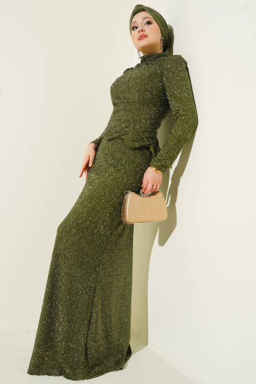 Taşlı Balık Model Abiye İkili Takım Haki - İkili Takım