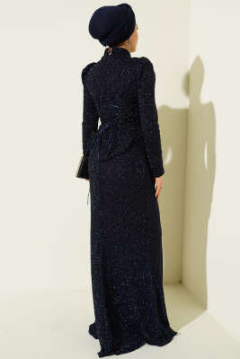 Taşlı Balık Model Abiye İkili Takım Lacivert - İkili Takım