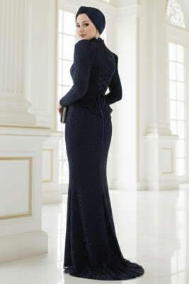 Taşlı Balık Model Abiye İkili Takım Lacivert - İkili Takım