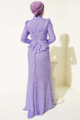 Taşlı Balık Model Abiye İkili Takım Lila - İkili Takım