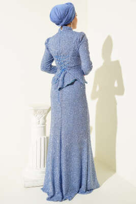 Taşlı Balık Model Abiye İkili Takım Mavi - İkili Takım
